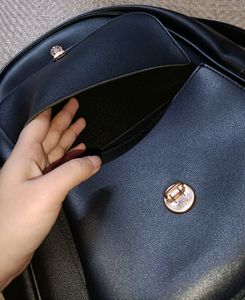 Women Good Quality Black Leather Backpack.