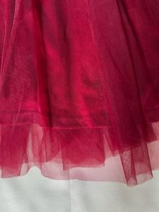 Burgundy Lace &amp; Tulle Party Dress