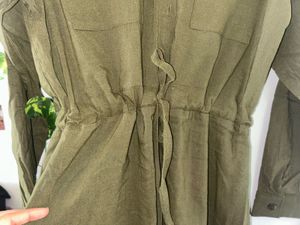 Olive Green Utility Shirt Dress – Size M