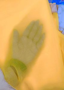 Yellow Saree with Embroidered Blouse