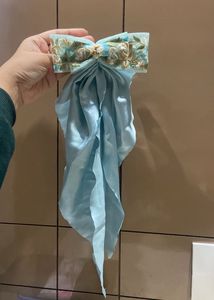 Blue Bow With Ruffles
