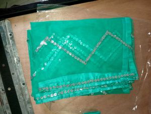 Emerald Green Sequin Unstiched Lehanga