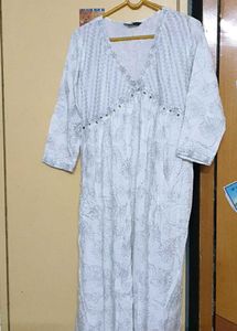 White Floral Kurta