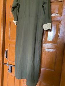 Olive Green Embroidered Kurti