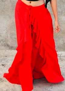 Red Ruffle Palazo