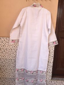 Elegant White Embroidered Kurta Set