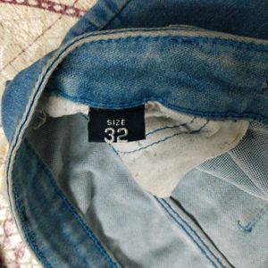 Blue Denim Capri Pants