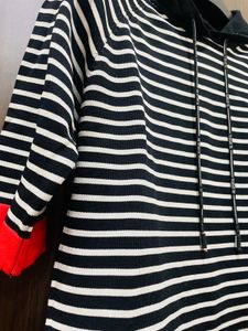 Striped Hoodie Top