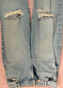 Garage High Rise Waist Wide Leg Ripped Jeans Denim
