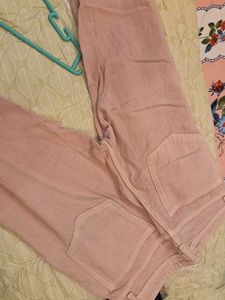 Pink Denim Straight Leg Jeans