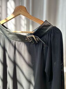 PU Neck Detail Top