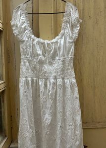 White Eyelet Off-Shoulder Dress