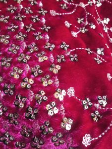 Sequin Embroidered Velvet Shawl Dupatta Full Size