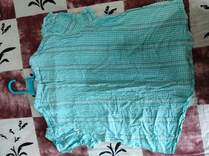 White And Blue Checkered Top