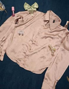 Pink Satin Shirt