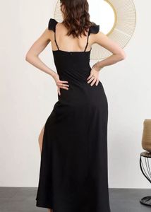 Black A-Line Midi Dress