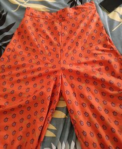 Wishful (W for Woman) Orange Printed Palazzo