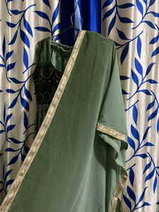 Olive Green Embellished Dress