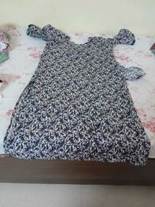 BLUE new Floral Print Kurta