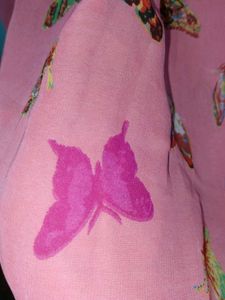 Pink Butterfly Print Dress