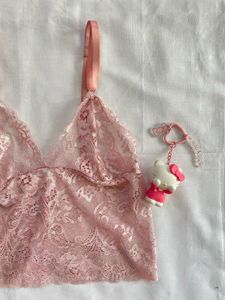 Pink Lace Ribbon Top