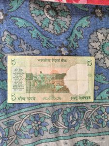 Vintage Indian 5 Rupee Note
