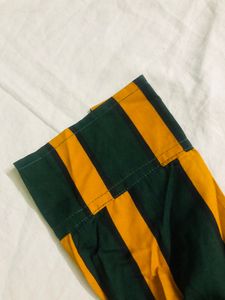 Dark Green and Mustard Yellow Striped Crop Top