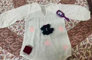 WhiteVneckTopcumshirt