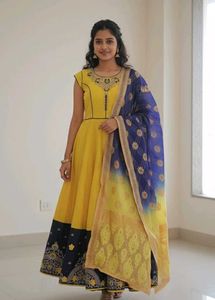Elegant  Yellow Ethnic Gown