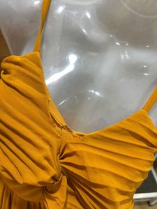 'H&amp;M' Mustard Ruched Cami Peplum Top.💛