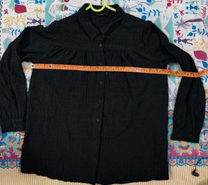 Black Button-Down Top