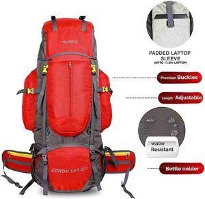 80L Travel Backpack for Outdoor Sport Camp Hiking Trekking Bag C (Red) Rucksack  - 80 L