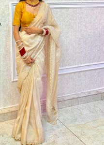 Elegant Cream Saree