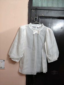 Organza Transparent White Top