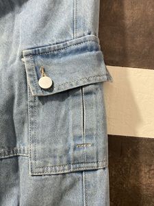 Light Wash Denim Cargo Joggers