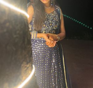 Elegant Blue Embroidered Lehenga Choli Set