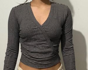 Striped Wrap Top