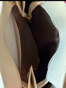 Cream Quilted Backpack