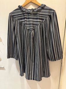 Beautiful Striped Ruffle Neck Top