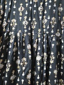 Black Printed Mirror Work Kurta