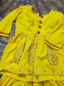 Yellow Embroidered Dhoti Kurta Set
