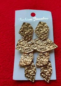 Golden Trendy Long Earrings