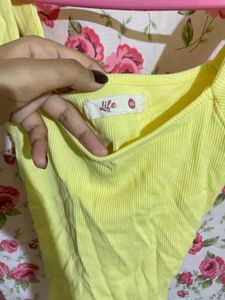 Butter Yellow Ribbed Tank Top
