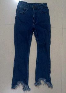 Frayed Hem Denim Jeans