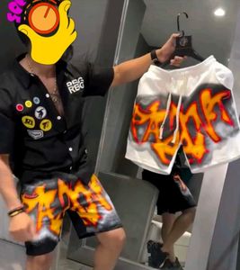 Matching Graffiti Print Shirt and Shorts Set