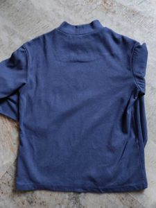 Blue Mock Neck Top