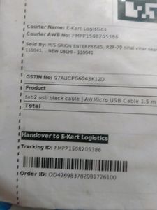 Samsung Galaxy Tab 2usb Black Cable