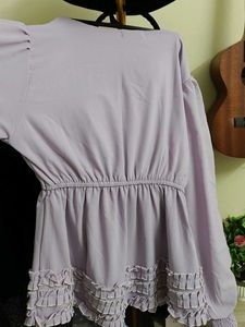 Cute Lilac Ruffle Top