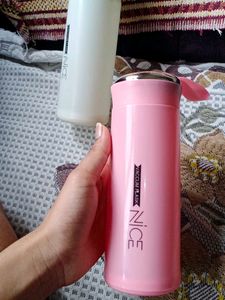 Pink &amp; White &#39;Nice&#39; Vacuum Flasks