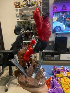 Red Hulk big 15 inch 3d printed statue and painted